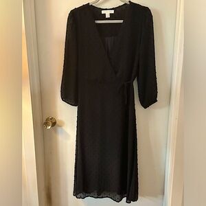 Black Longsleeve Textured Dress